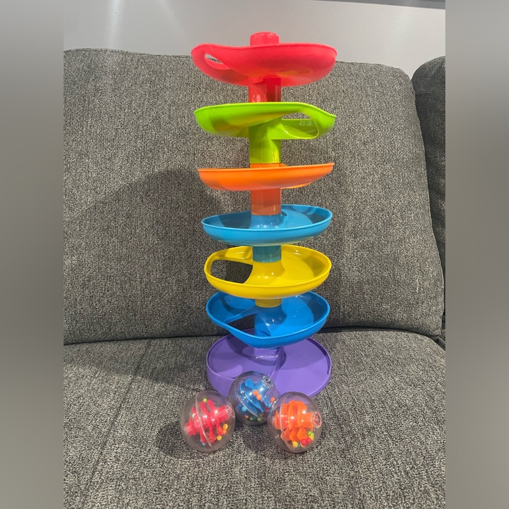 Rainbow ball stack track.